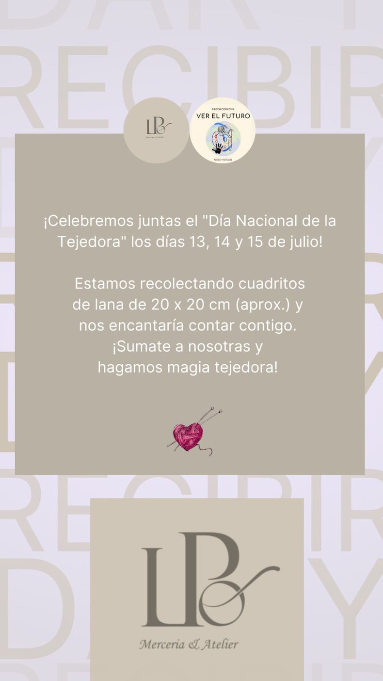 La Punta del Ovilla convoca a tejedoras y tejedores el 13, 14 y 15 de julio a un evento para realizar cuadraditos de lana.