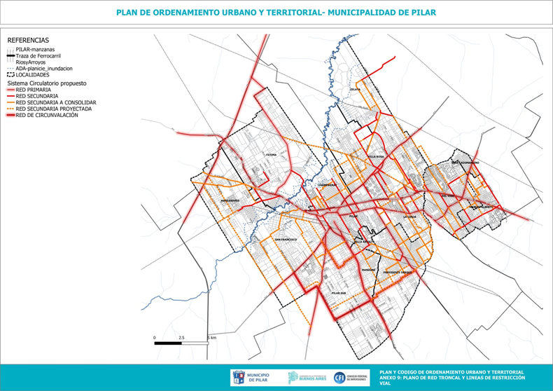 NUEVA CALLE. Plano de la red vial actual y la que se planifica para el futuro.&nbsp;