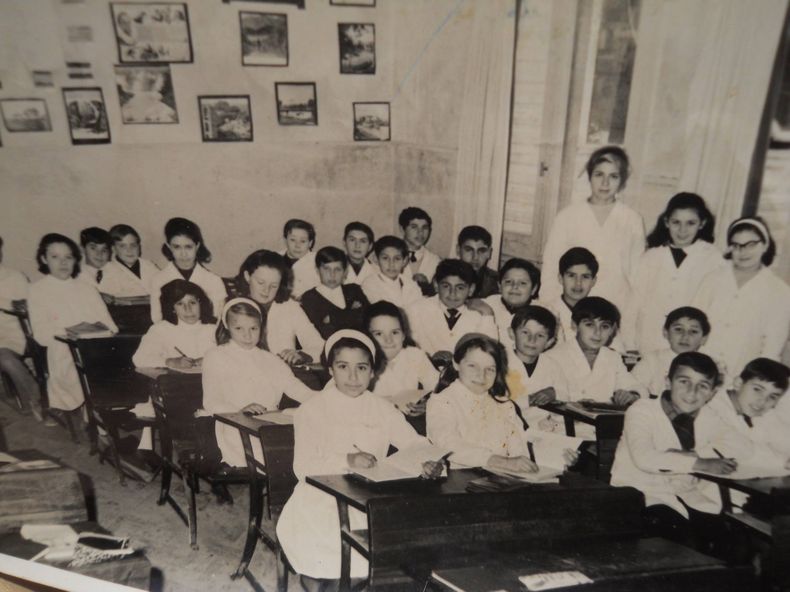 Una de las aulas de la Escuela N&ordm;1, en 1967.