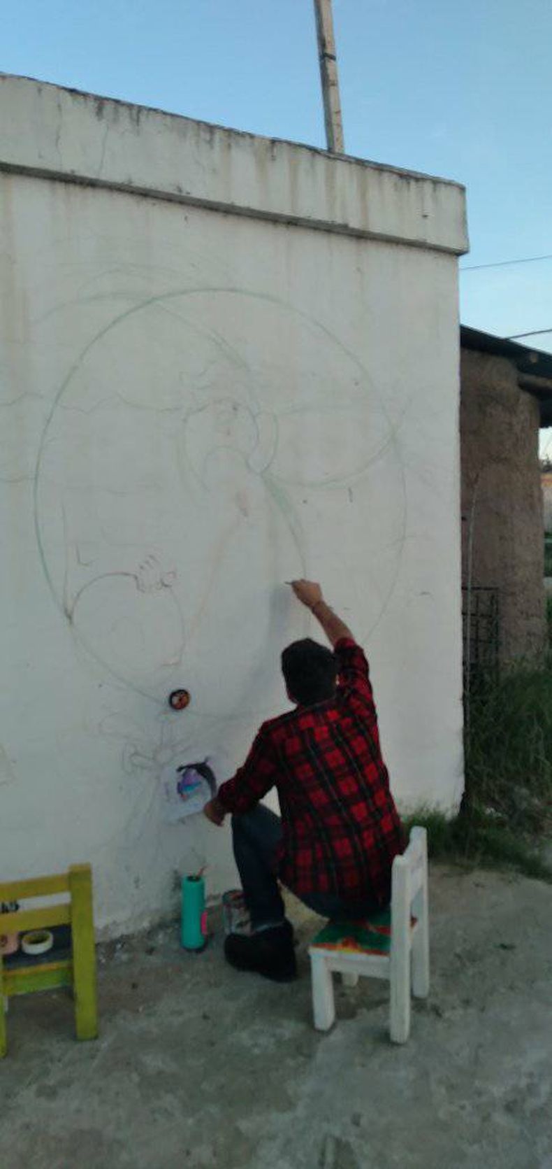Boceto del mural comunitario que se pintará en Palabras del Alma.