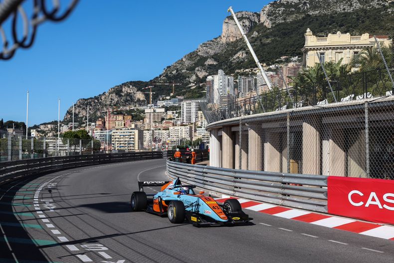 AÑO 2021. Colapinto en los ensayos en el circuito callejero de Mónaco 
