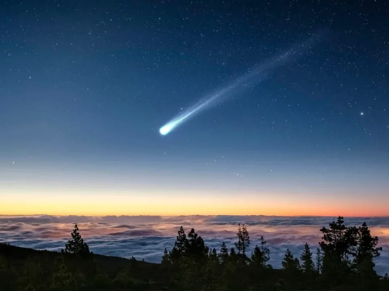 El Cometa tiene una brillante y larga cola. (Aire Digital)..png
