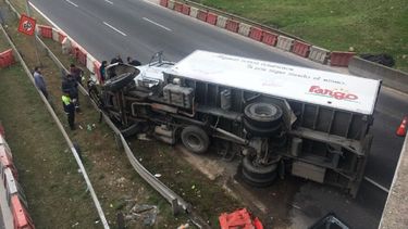 Volcó un camión en Panamericana