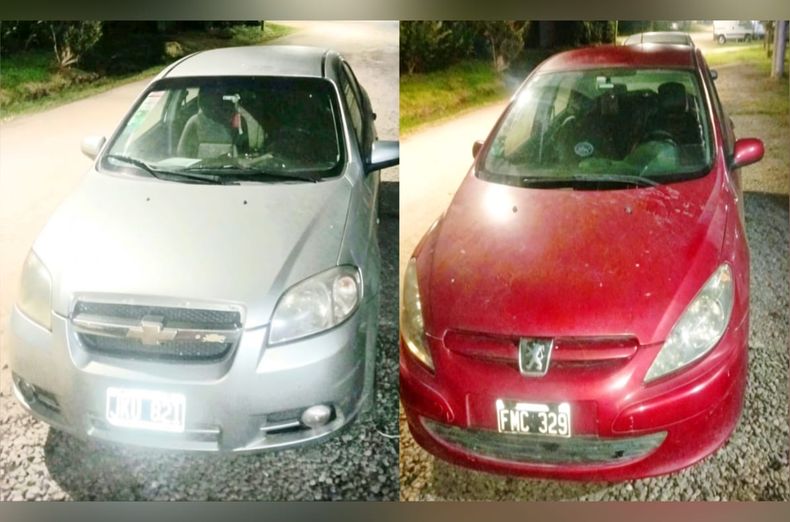 Los automóviles utilizados por los delincuentes para cometer el robo.&nbsp;