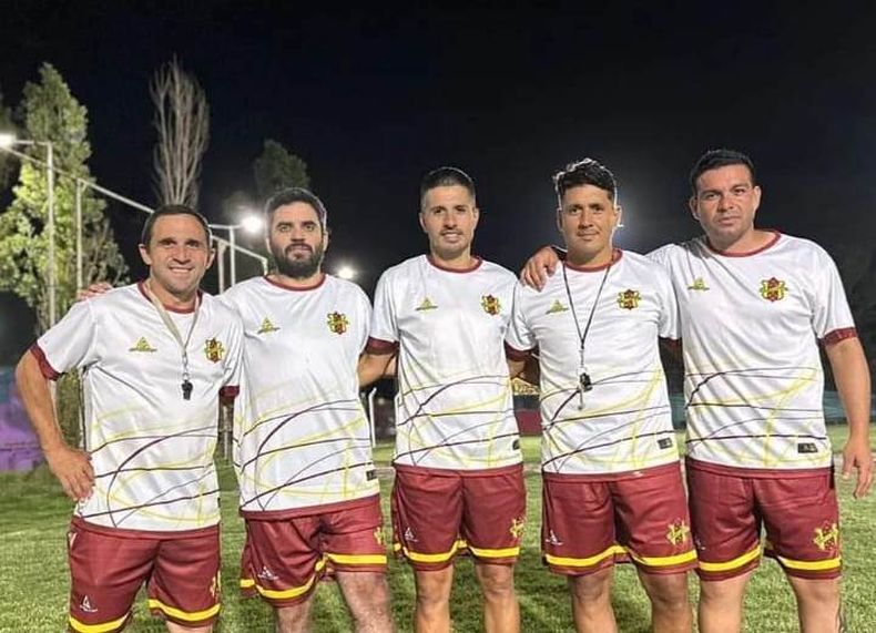 EQUIPO. Binachini, Gorosito, Velazco, Verón y Serrano, el cuerpo técnico de Monterrey.