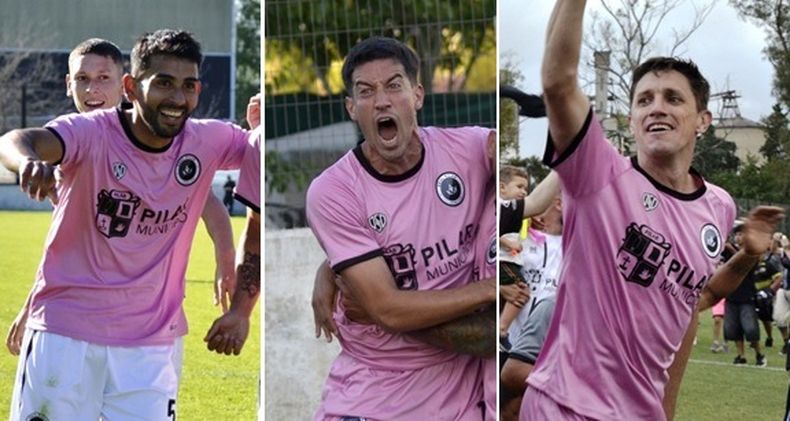 PODIO. Ríos (154), Crocco (156) y Otermín (160), los que más partidos jugaron en Real Pilar.