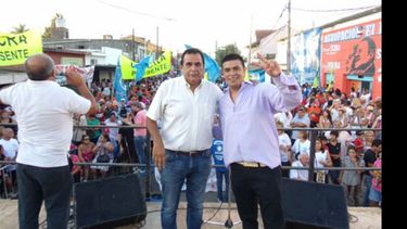 ACTO. Molina con Mario Sánchez, de la UOCRA, que quiere ser concejal..