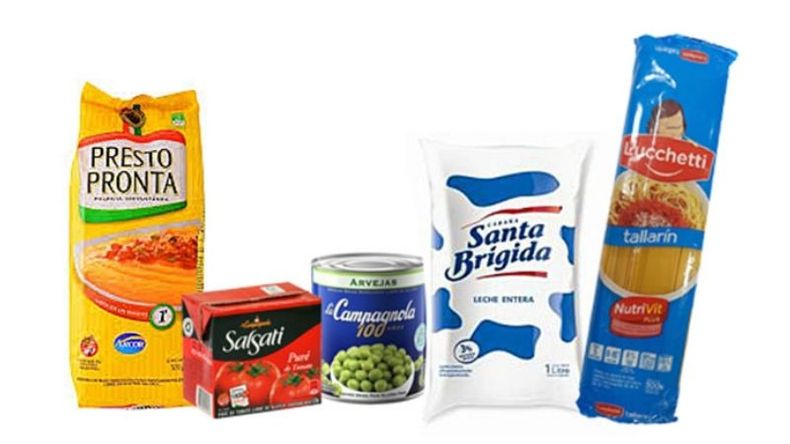 Harina de maíz Arcor 13,86%Puré de tomate Salsati 9,19%Arvejas La Campagnola 8,96%Leche Santa Brígida 8,81%Tallarines Luchetti 8,59%.