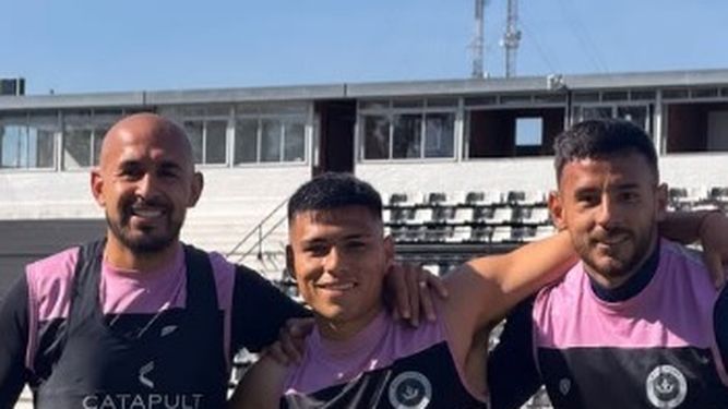 FÚTBOL-TENIS. Riquelme, Franco y Rodríguez, el equipo ganador.