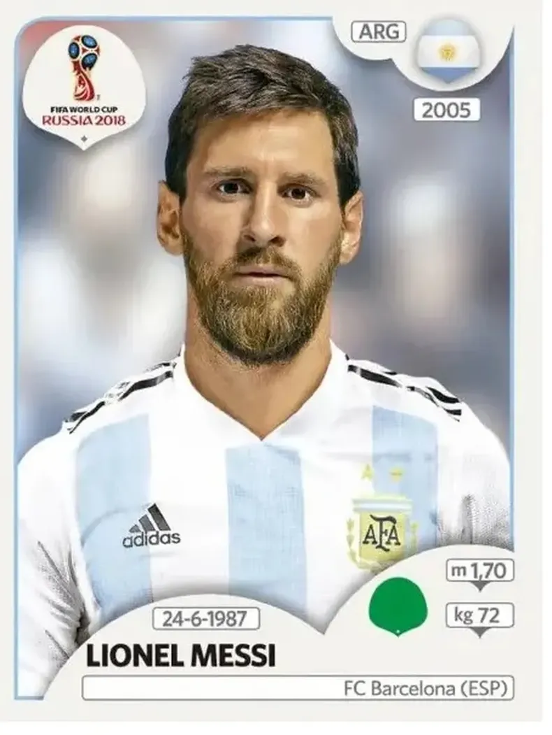 Así lucía Messi en el álbum Panini 2018. (Diario Uno).
