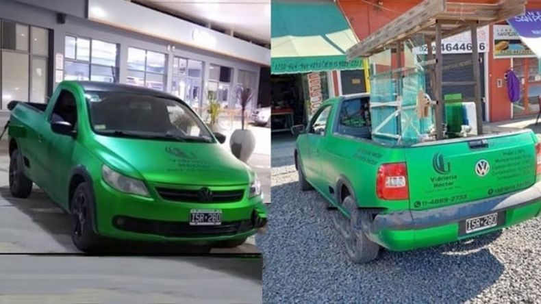 Me acaban de robar (ayer a la mañana) la camioneta en Derqui y se fueron para el lado de Sol y Verde. Si alguien la ve por favor avisar a la policía. Es una Saveiro Verde patente ISR 280. El robo ocurrió en el Barrio Rivera Villate a eso de las 7 casi 8 de la noche. Comunicarse con Leonardo al 11-4889-2733. Vidriería Héctor..