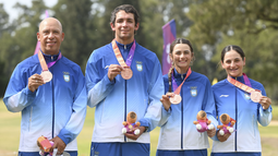 Miguel Carballo (izquierda) con la Selección Argentina.