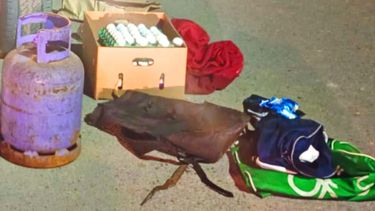 Los elementos sustraídos por los delincuentes en un almacén de la zona. Los elementos sustraídos por los delincuentes en un almacén de la zona.