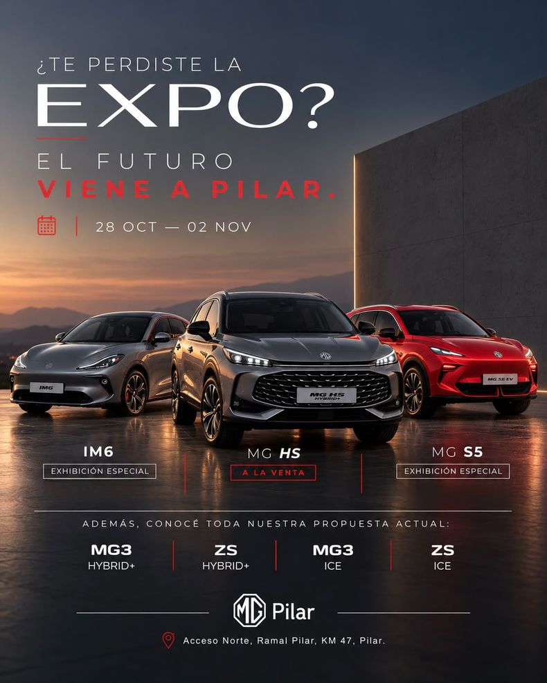 EL FUTURO EN PILAR. Durante la expo se exhibirán los tres modelos más novedosos de la marca china MG.