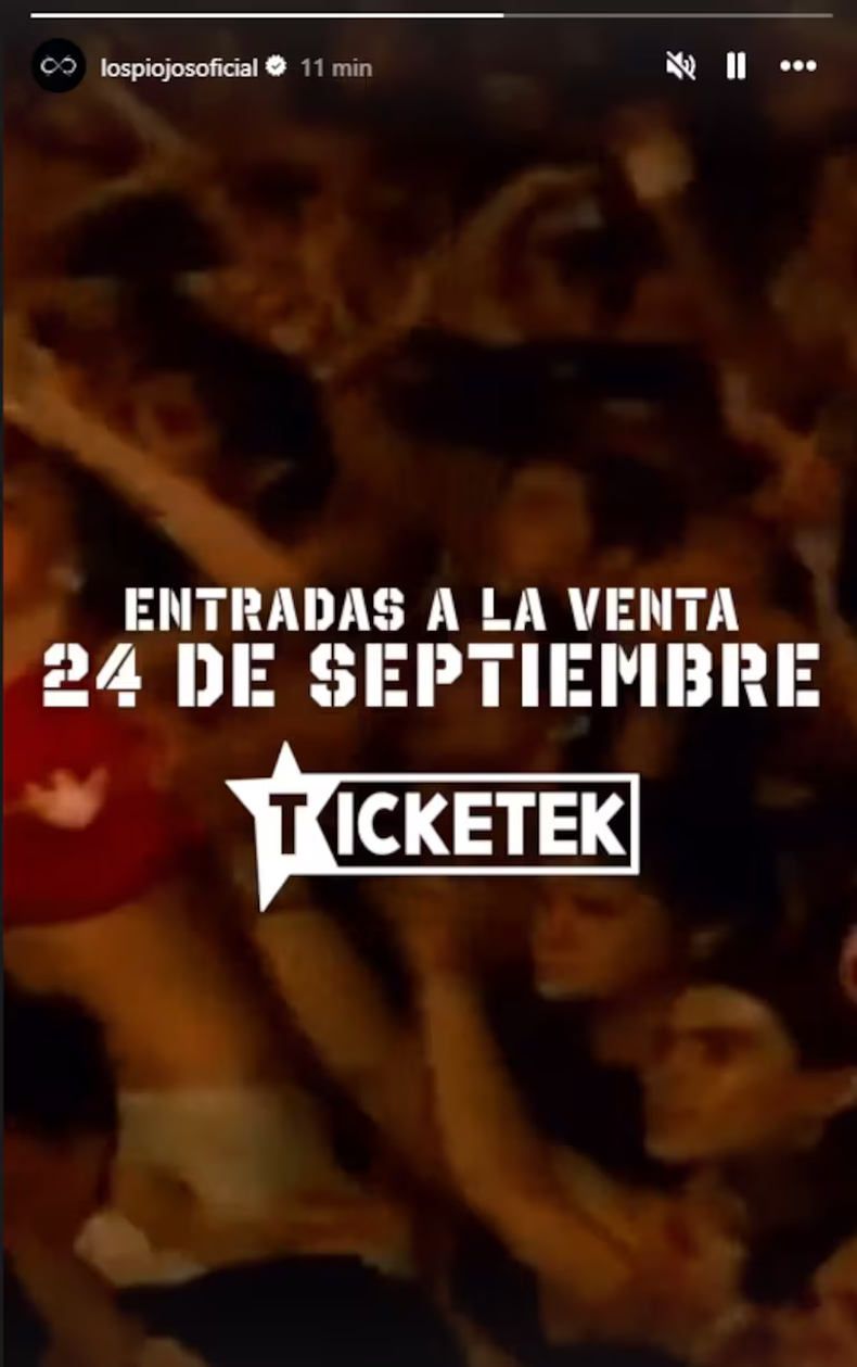 ¿Cuándo salen a la venta las entradas para su regreso en La Plata? (@lospiojosoficial)..png