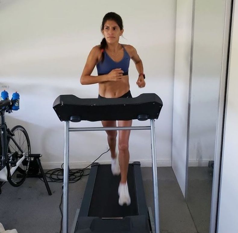 NO PARO. Daiana entrenando en plena pandemia.&nbsp;