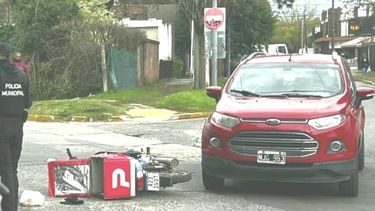 El repartidor accidentado tuvo que ser trasladado al Hospital Central de Pilar