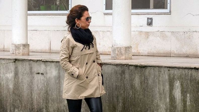Inés Dávalos, ex de Pachelo, cuando fue a la extracción de sangre..