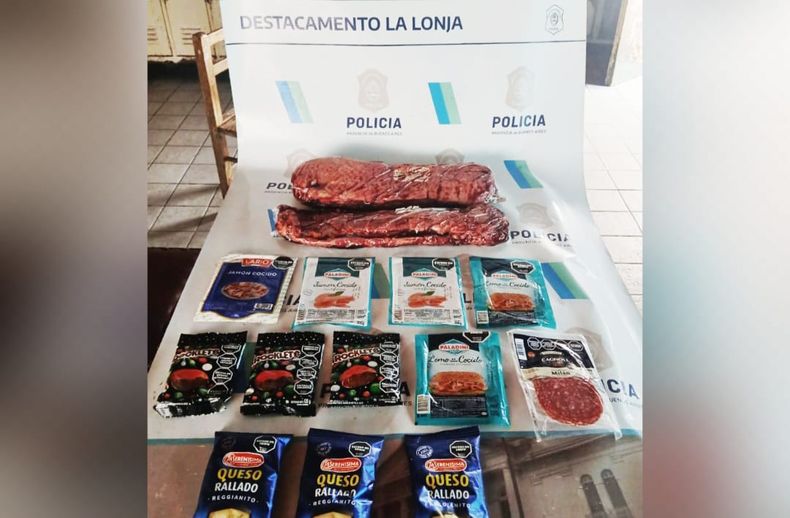 La mercadería robada por el jubilado en el mayorista VItal.