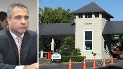 FALLO. El juez González Charvay explicó la importancia de la decisión. A la derecha, el country La Pradera, donde está la vivienda que podría ser decomisada..