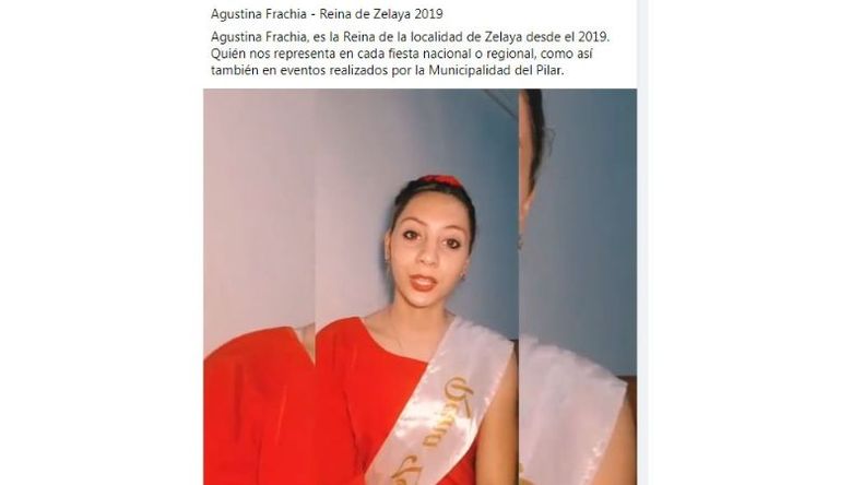 REINA. Agustina Frachia, la actual soberana de la localidad..