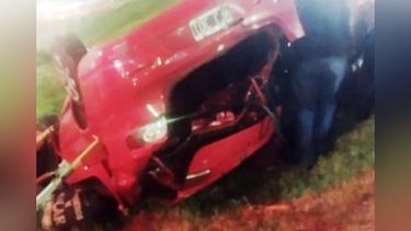 VUELCO. El Fiat Palio en el que se desplazaban ambos heridos.&nbsp;