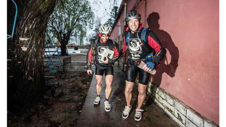 SANTA ROSA. García Cuerva y Prieto Cané, bajo el temporal..