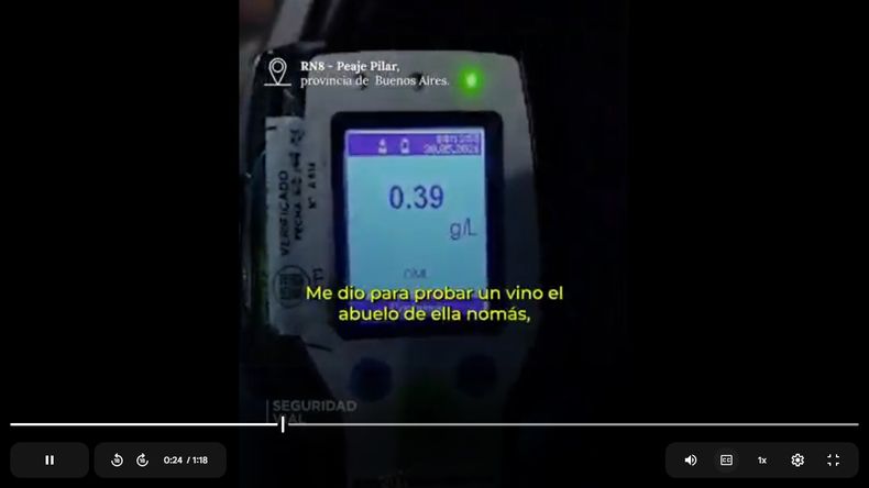 ALCOHOL. El alcoholímetro marcó 0,30. En la provincia, hay tolerancia 0.&nbsp;