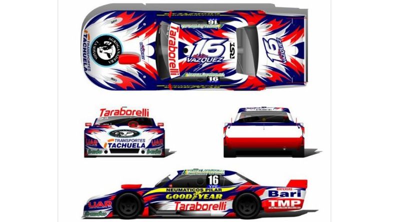 El diseño de la Dodge que prepara el Trotta Racing para el piloto local..