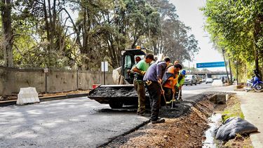 EN OBRA. Los trabajos en el acceso a la localidad ya están avanazados. &nbsp; &nbsp;