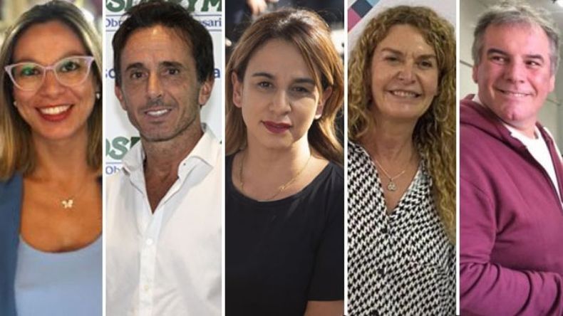 DIRIGENTES. Adriana Cáceres, Sebastián Neuspiller, Claudia Zakhem, Analía Leguizamón y Gustavo Trindade..
