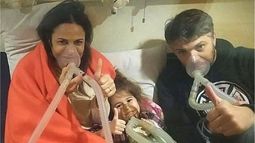 La actriz junto a su familia..