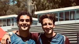 Sello Francés. El capitán de Pampas, Pérez Rachel, junto a Estanislao Renthel, ambos de Deportiva.. Sello Francés. El capitán de Pampas, Pérez Rachel, junto a Estanislao Renthel, ambos de Deportiva..