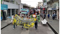 Ayer hubo una nueva protesta en el centro..