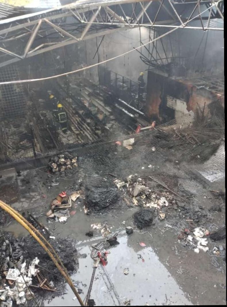 Así quedó el local donde funcionaba el bazar chino, después del incendio.&nbsp;