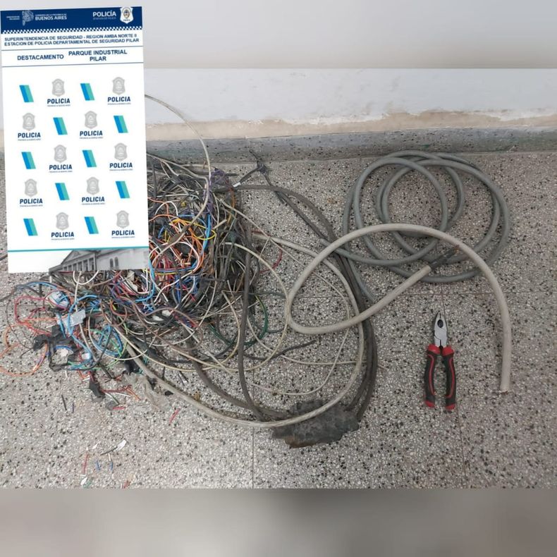 El detenido fue hallado con 10 kilos de cable de cobre y fue detenido.&nbsp;