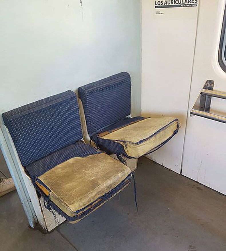 La verdad que da asco viajar en el pulgoso Tren San Martín. Lau Cano.&nbsp;