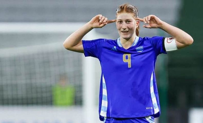 GOLEADORA Annika y su clsico festejo cuando convierte goles