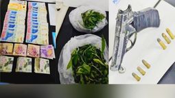 Durante el allanamiento se secuestró droga, dinero y un arma.  Durante el allanamiento se secuestró droga, dinero y un arma.