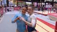 UN SOLO CORAZÓN. Julieta Lucas (dereecha) y María Estoco. Las argentinas dominaron las barras paralelas.