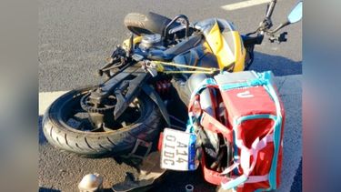 KM 46. El repartidor de alimentos accidentado fue trasladado al Hospital Central de Pilar.&nbsp;