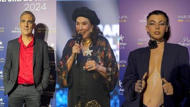 Fabio Aste, Graciela Borges y Zoe Dunsmore, en los Estrella de Mar 2024.