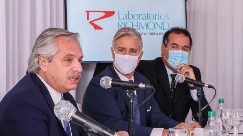 Marcelo Filgueiras recibió al presidente Alberto Fernández en la planta de Richmond del Parque Industrial..