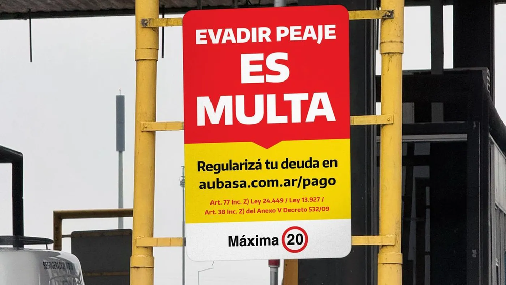 Desde el 15 de septiembre, evadir el peaje en las autopistas podrá generar multas de hasta $250.000.