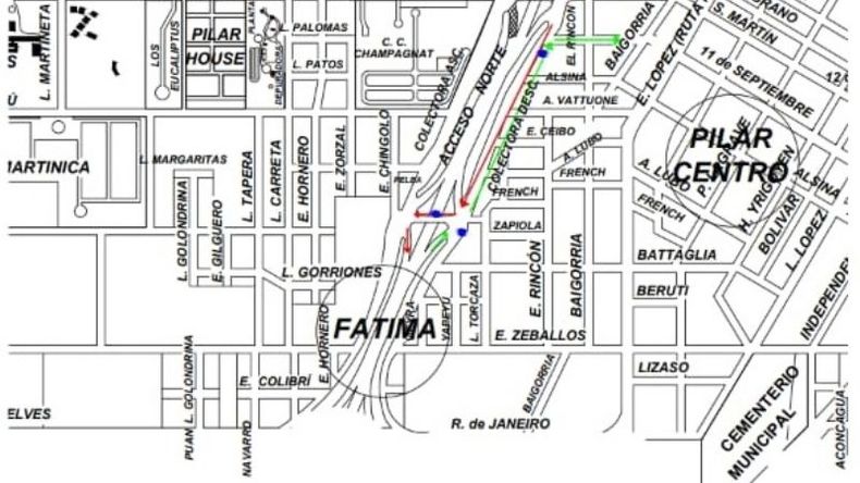 Mapa. Así será el recorrido provisorio de las líneas de colectivos. .