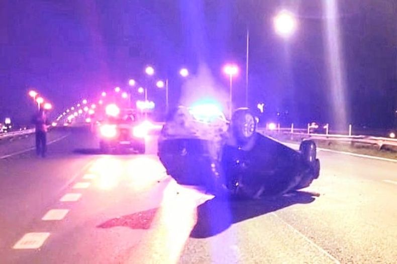 El vuelco se produjo en el kilómetro 46 de la Panamericana.&nbsp;