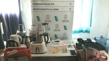 Los elementos secuestrados durante los allanamientos realizados en Del Viso.