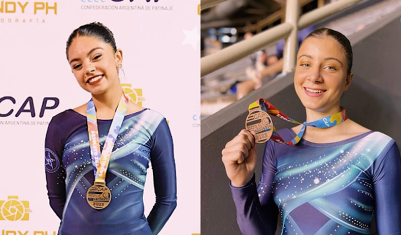 MEDALLAS. Luna Ramírez (oro) y Valentina Piccoli (cuarta), las destacadas en el Nacional Absoluto A.