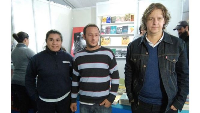 OBREROS. Casitllo con Zuaznabar y Sandra Montenegro, de la cooperativa World Color..