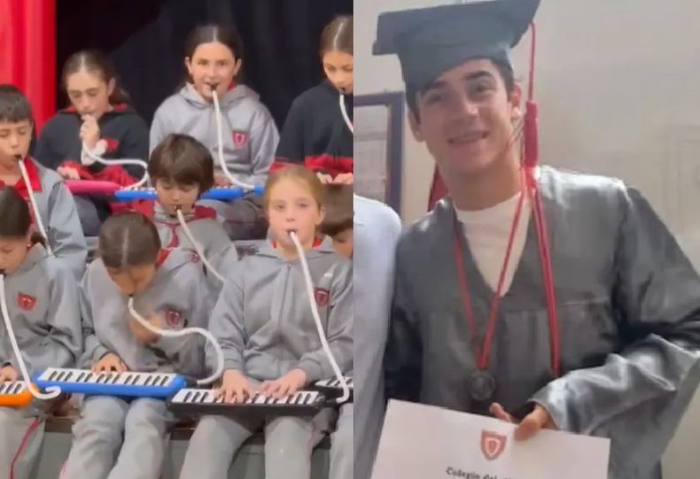 Los alumnos del Colegio del Pilar interpretaron la canción de F1 para Franco Colapinto, egresado de la entidad.